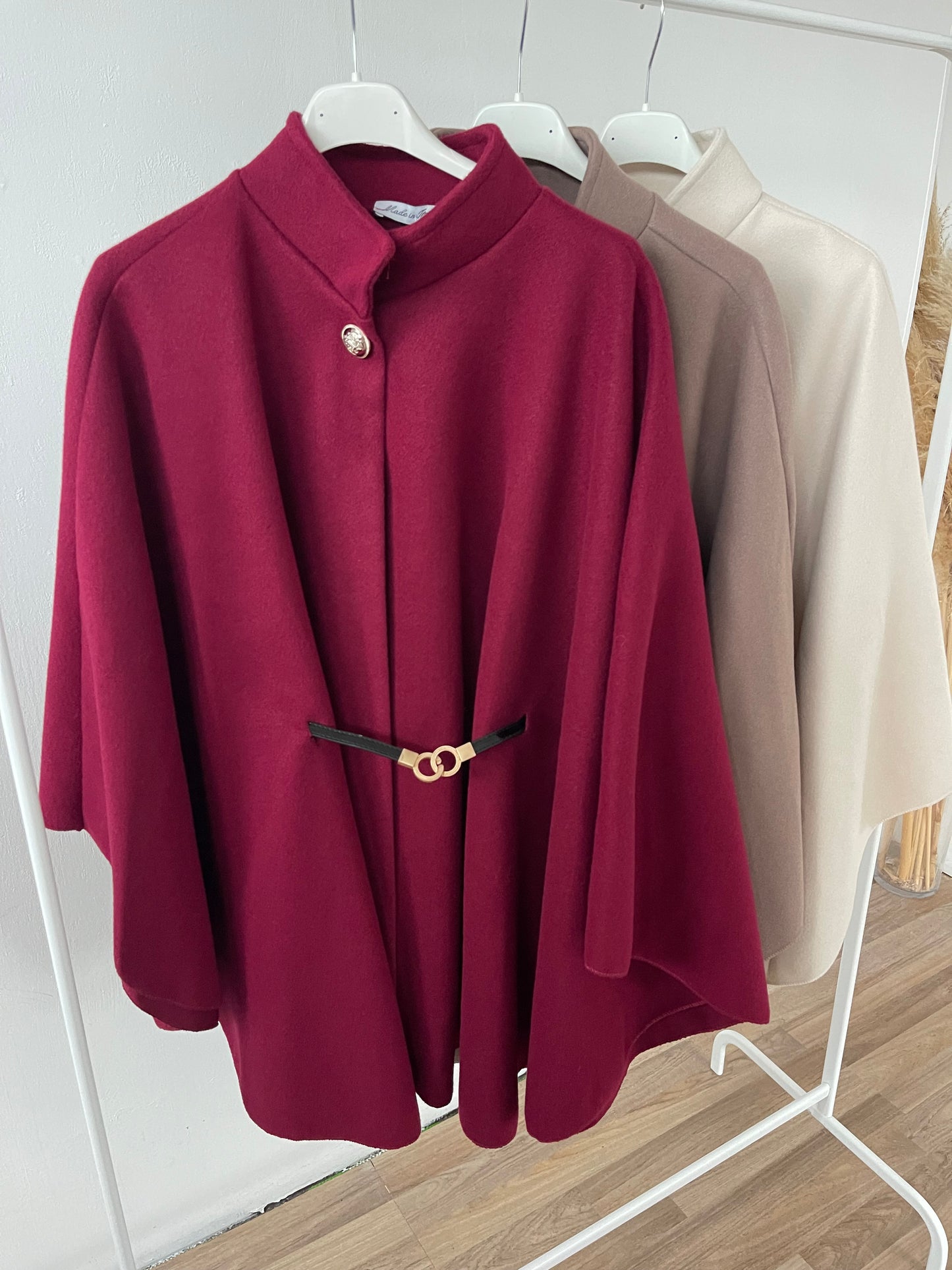 Amira Poncho Jacket Burgundy