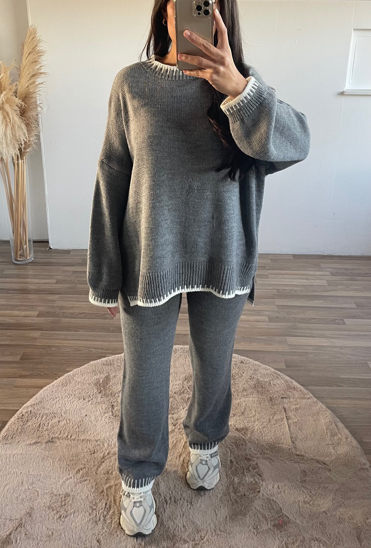 Ines gebreide pak Grey