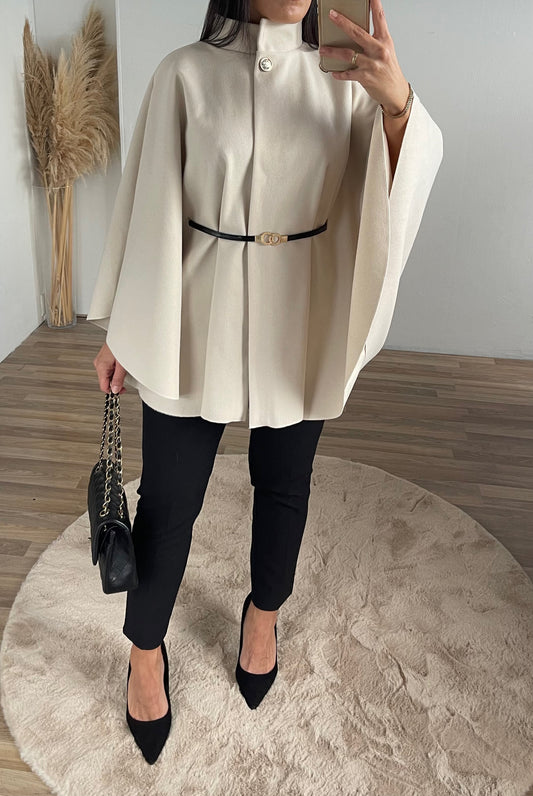 Amira Poncho Jacket Beige