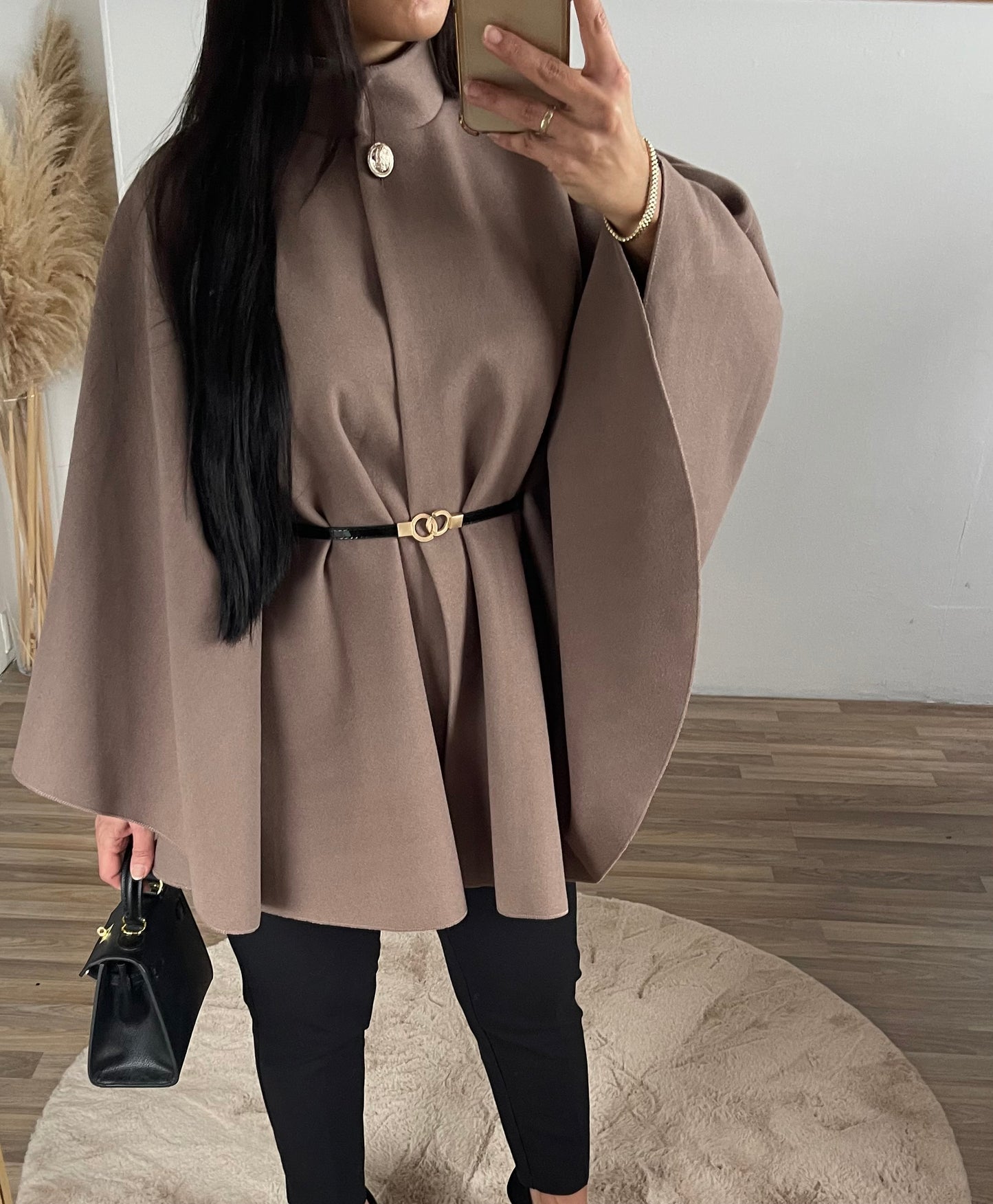 Amira Poncho Jacket Taupe