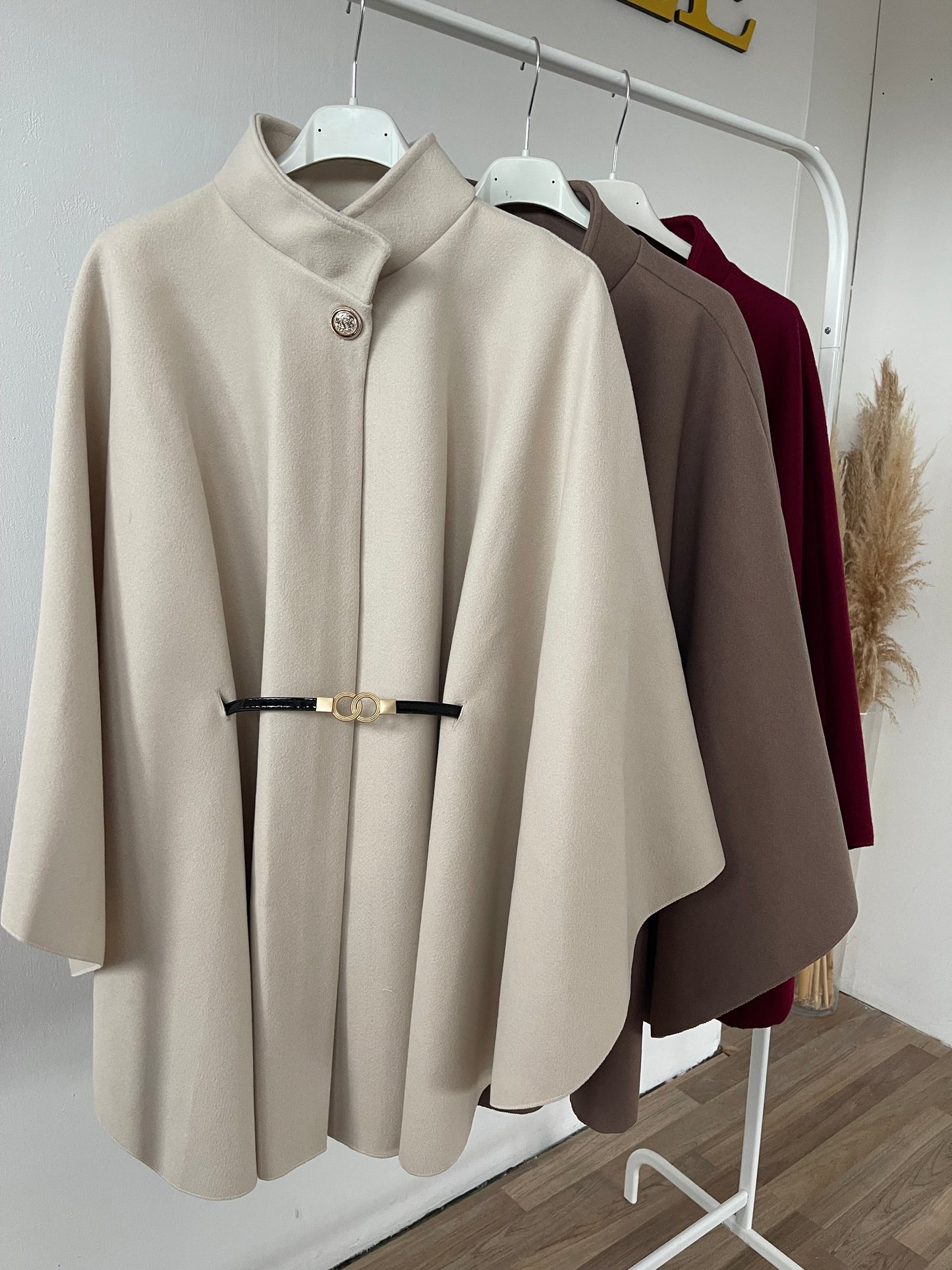 Amira Poncho Jacket Beige