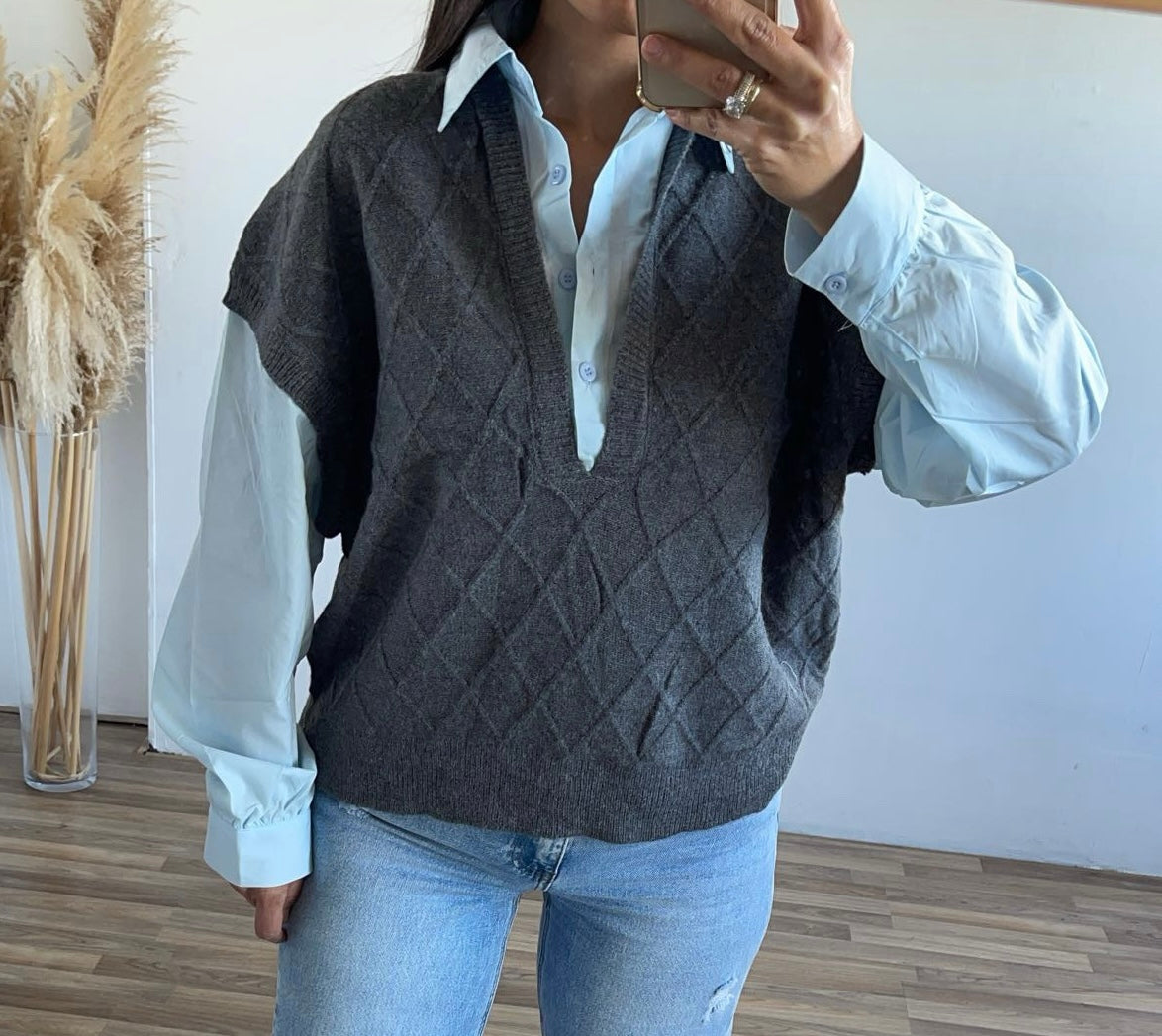 Azra Spencer Blouse Grey